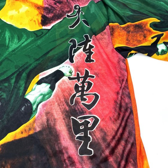 Vtg Very Rare Bignd Collection Sz-XL Japanese Samuri Caped Superhero AOP Shirt - Picture 3 of 8